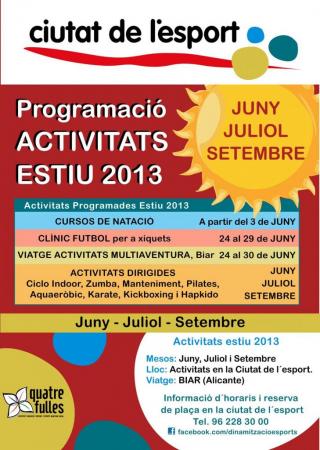 ACTIVIDADES VERANO CIUTAT DE L´ESPORT