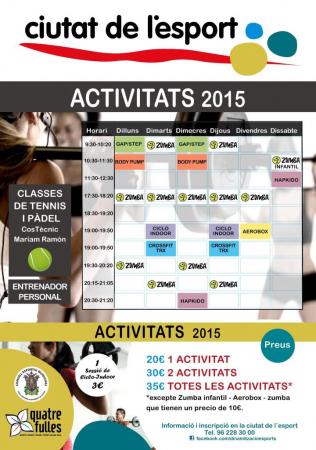 ACTIVIDADES 2015 CIUTAT DE L´ESPORT