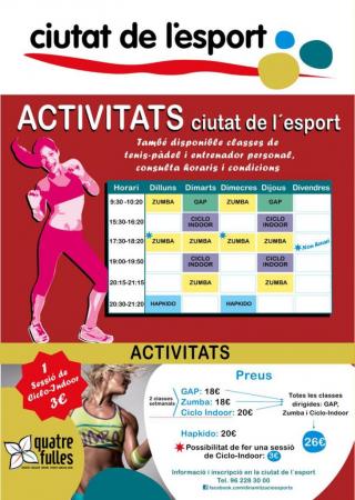 CLASES DIRIGIDAS CIUTAT DE L´ESPORT