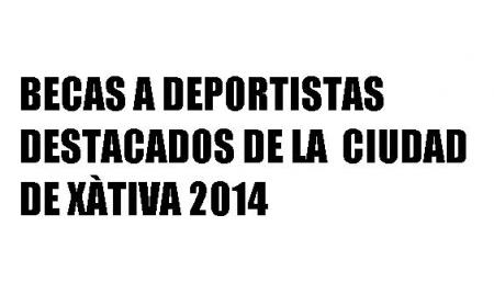 BASES  POR  LAS QUE  SE  REGULA LA CONVOCATORIA  DE BECAS  A  DEPORTISTAS  DESTACADOS  DE  LA  CIUDAD  DE XÀTIVA 2014